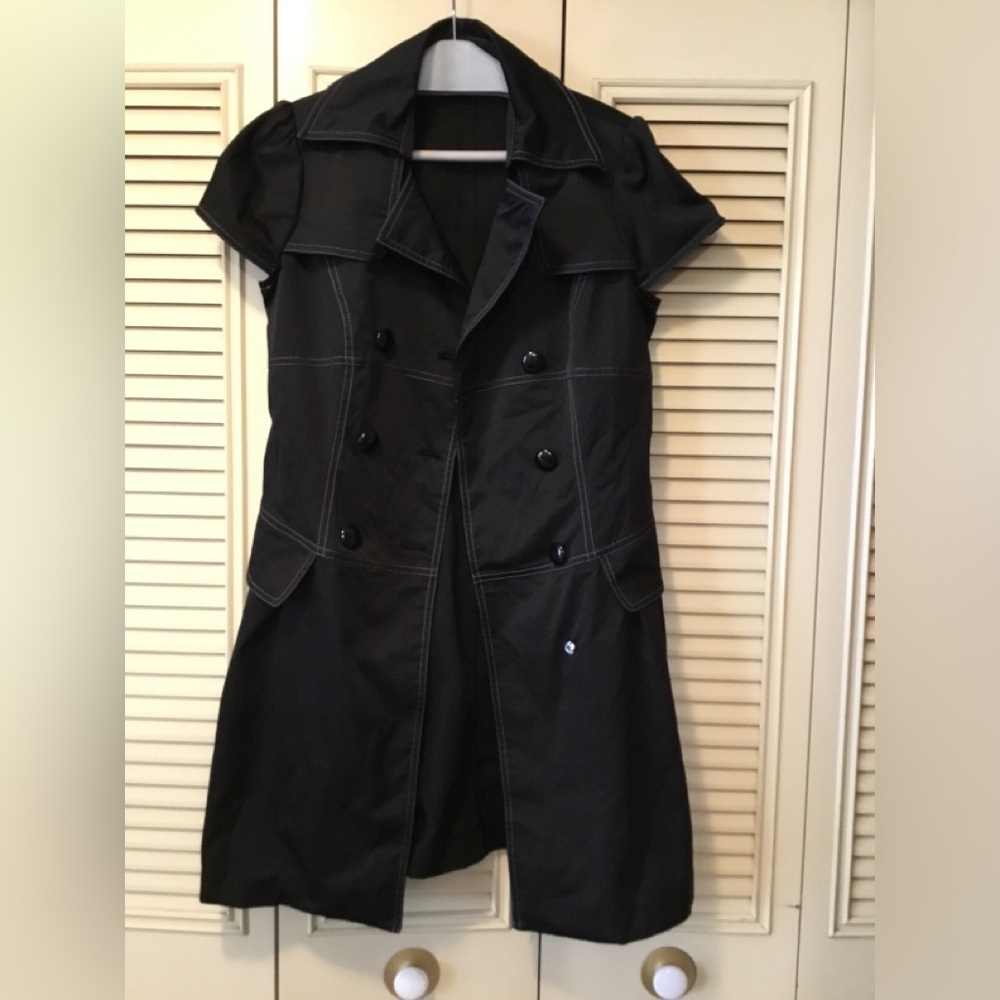 Black Tailored Trench Dress/Coat